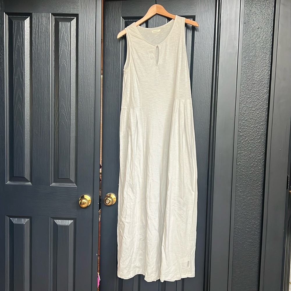 Earth Addict 100% Cotton Dress South African Side Box Pleats - Pale gray